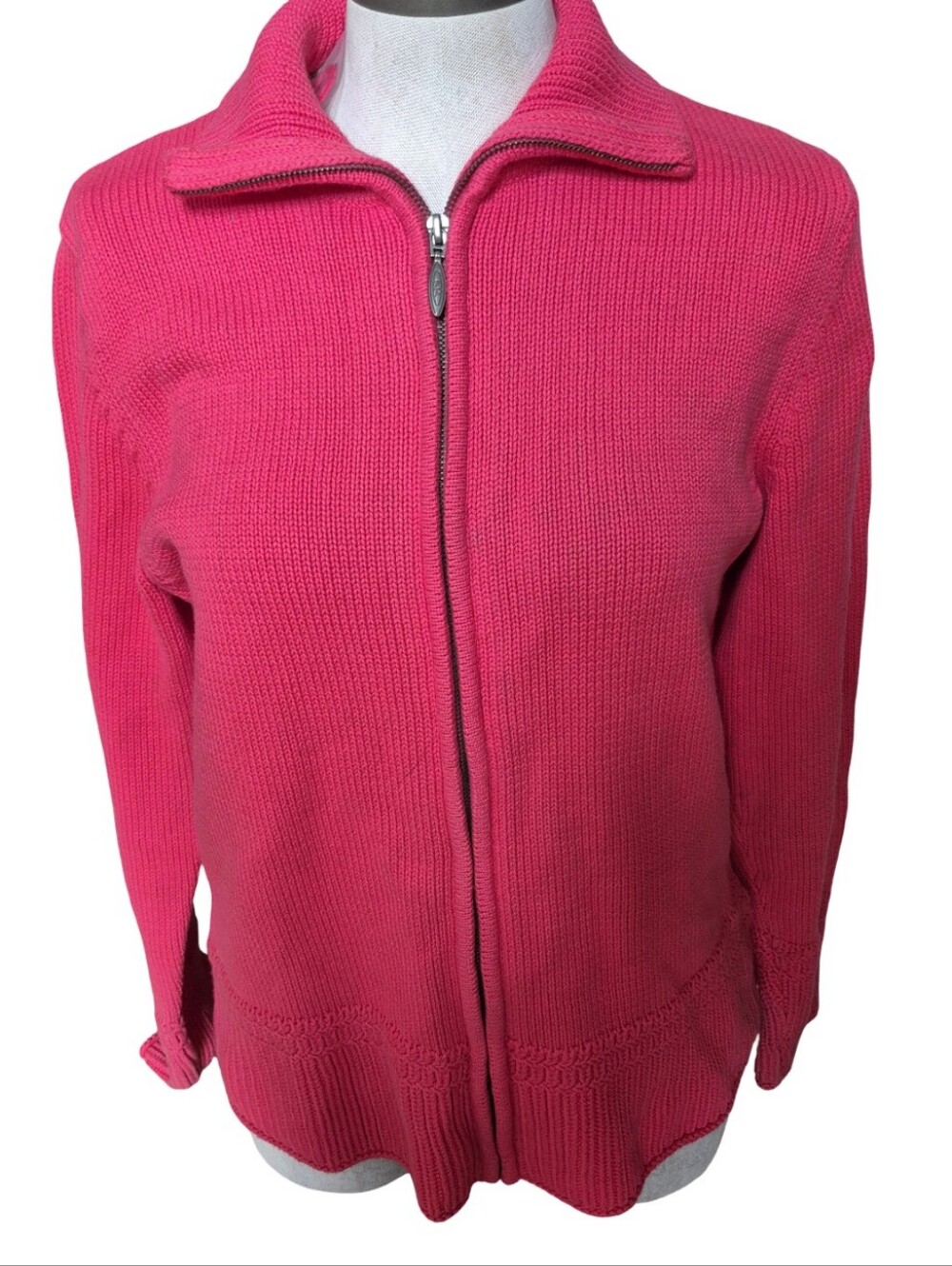 NWT Northern Reflections Womens Size M Zip Front Cotton Sweater